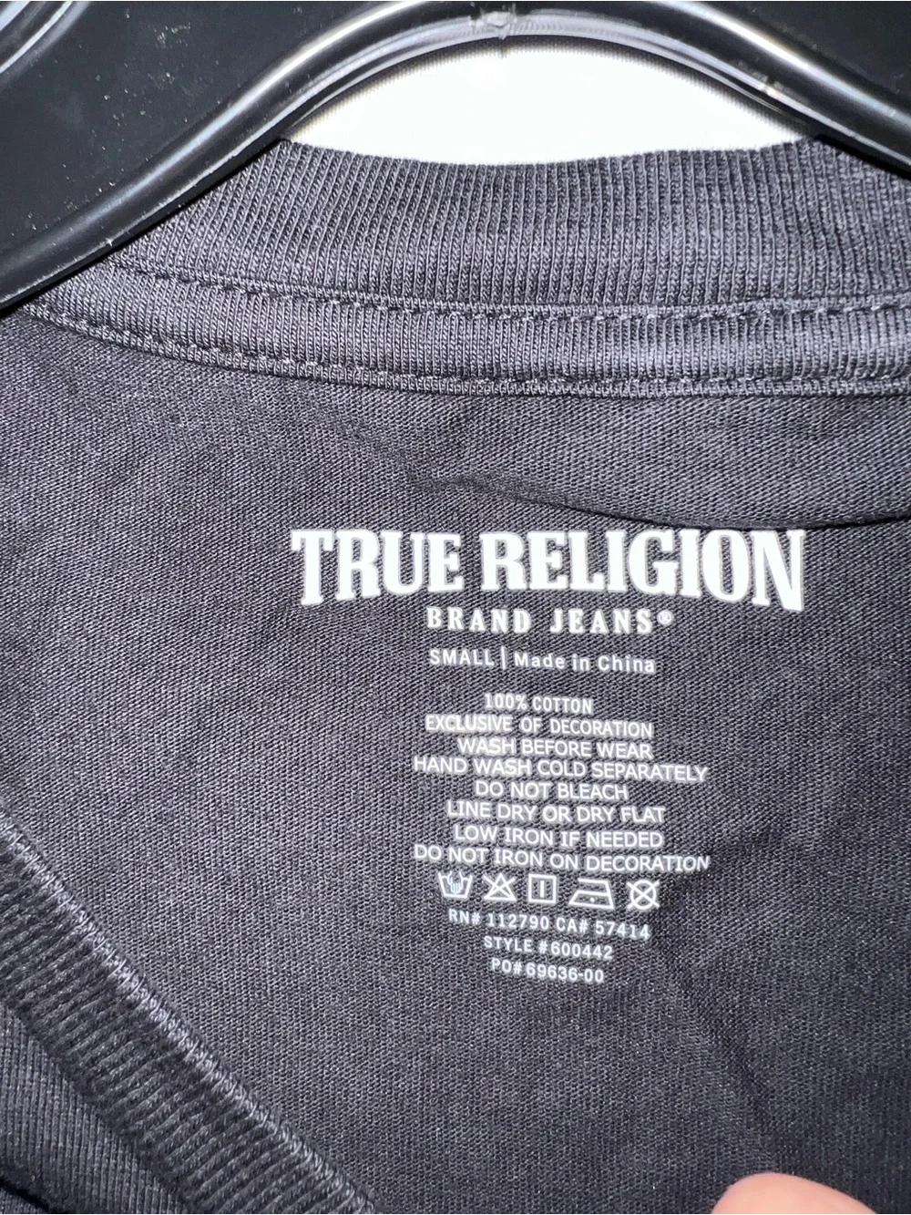 True Religion Black Tee with Pink Accent Logo - Short Sleeve